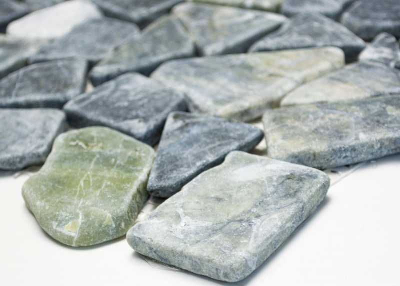 Mosaico de mármol de cantera de piedra natural poligonal gris-verde antracita azulejo backsplash azulejo de la pared azulejo de la cocina - MOS44-0208
