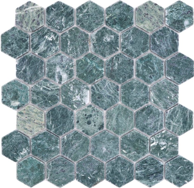 Mármol azulejo de mosaico de piedra natural hexágono verde antracita efecto piedra azulejos backsplash - MOS44-0210