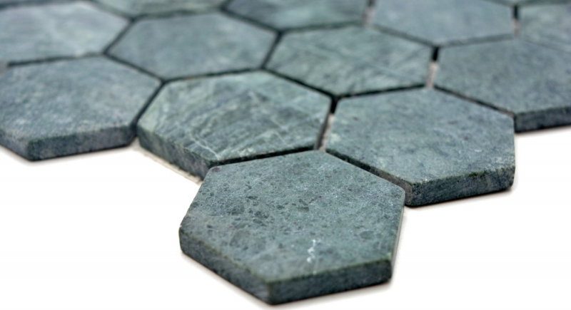 Mármol azulejo de mosaico de piedra natural hexágono verde antracita efecto piedra azulejos backsplash - MOS44-0210