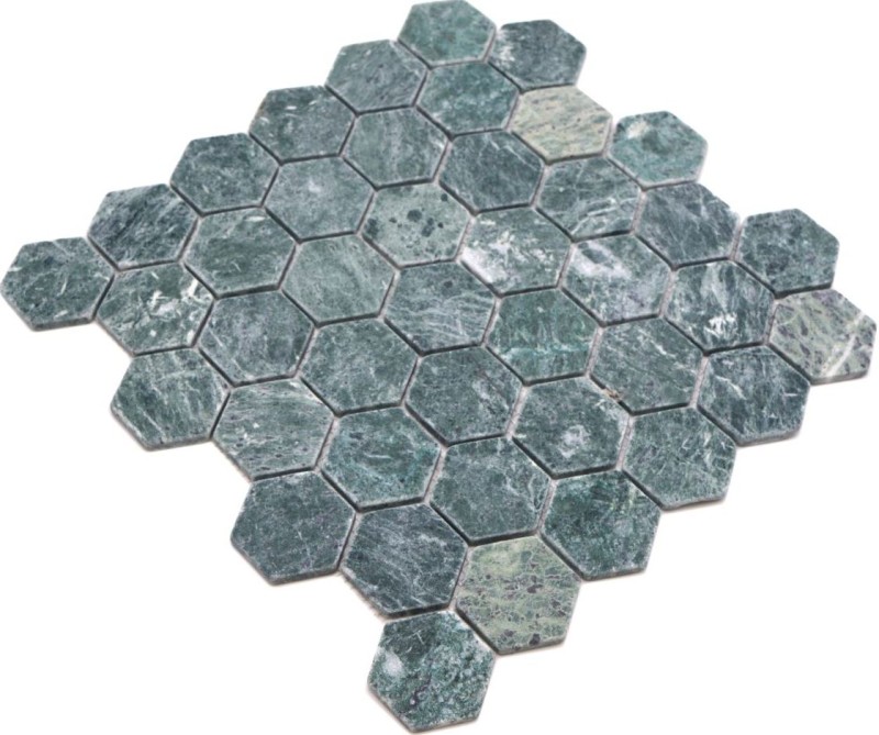 Mármol azulejo de mosaico de piedra natural hexágono verde antracita efecto piedra azulejos backsplash - MOS44-0210