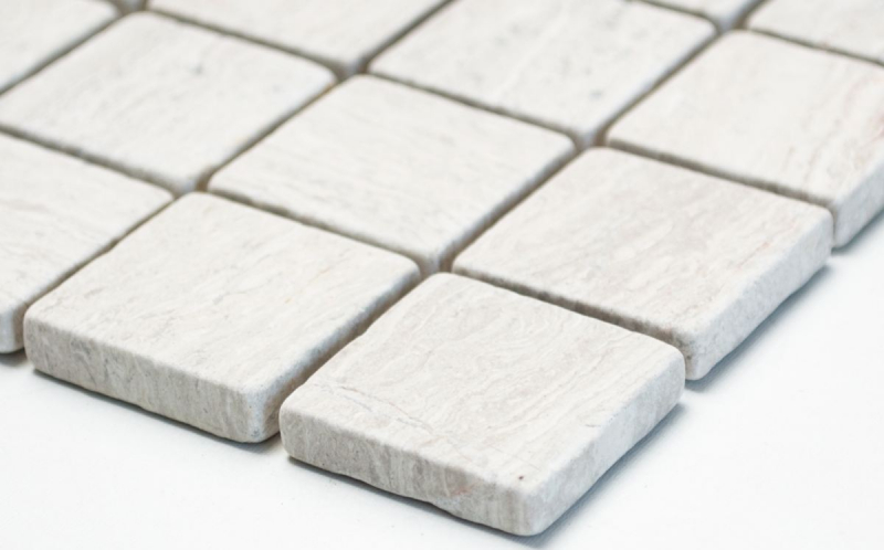 Mármol mosaico azulejo piedra natural gris claro raya gris mirada ducha pared piso - MOS42-0204