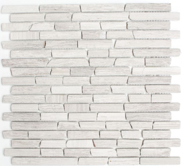 Muestra de mano mosaico azulejo mármol piedra natural ladrillo mármol gris rayas MOS40-MOSBrick2012_m