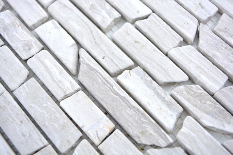 Muestra de mano mosaico azulejo mármol piedra natural ladrillo mármol gris rayas MOS40-MOSBrick2012_m