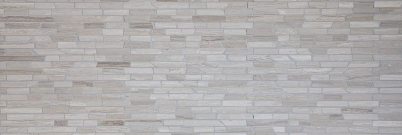 Muestra de mano mosaico azulejo mármol piedra natural ladrillo mármol gris rayas MOS40-MOSBrick2012_m