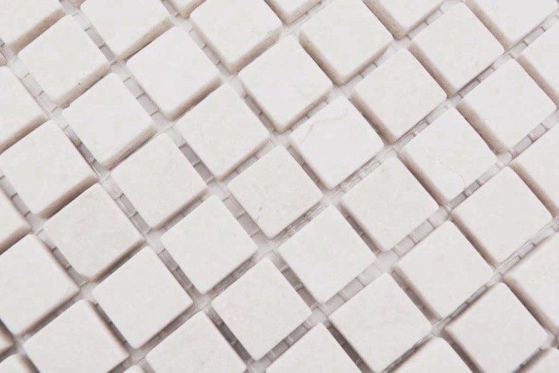 Mármol piedras de mosaico de piedra natural crema beige claro mini cuadrado - MOS38-0104