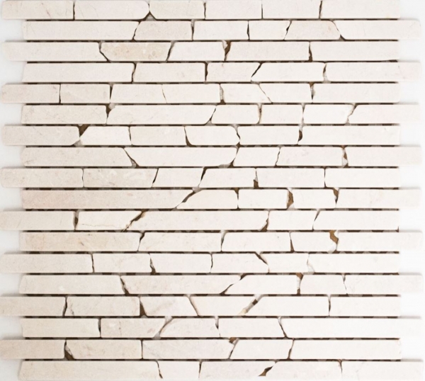Muestra de mano mosaico azulejo mármol piedra natural blanco Ladrillo Botticino Anticato MOS40-0102_m