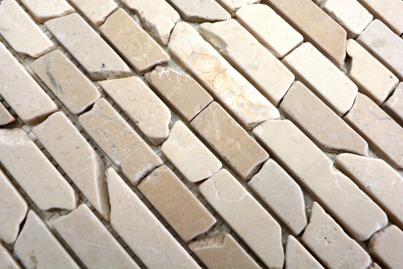 Muestra de mano mosaico azulejo mármol piedra natural blanco Ladrillo Botticino Anticato MOS40-0102_m