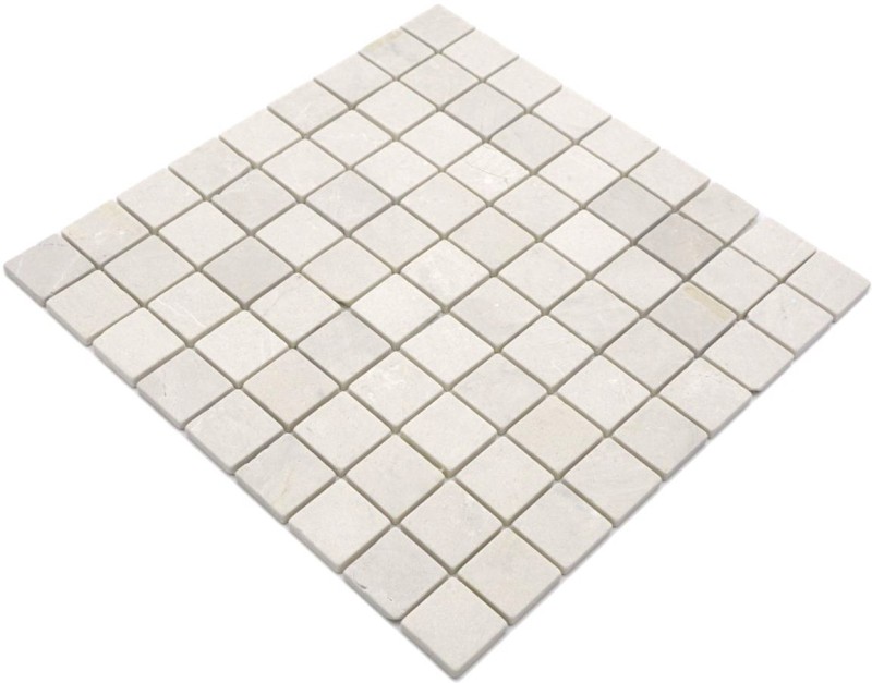 Mármol mosaico de azulejos de piedra natural crema claro beige marfil backsplash cocina cuarto de baño aseo - MOS42-0104