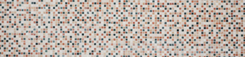 Muestra de mano mosaico azulejo mármol piedra natural crema beige rojo verde aleatorio MOS38-1204_m