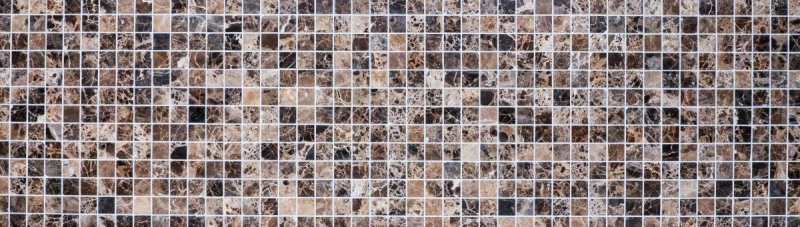 Muestra de mano mosaico azulejo mármol piedra natural Impala marrón pulido MOS42-1306_m