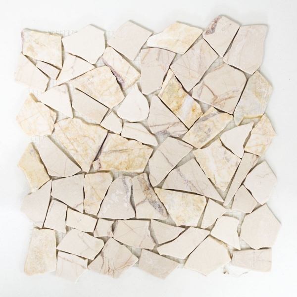 Muestra de mano mosaico azulejo mármol piedra natural cantera ciot dorado crema pulido estructura MOS44-30-2807_m