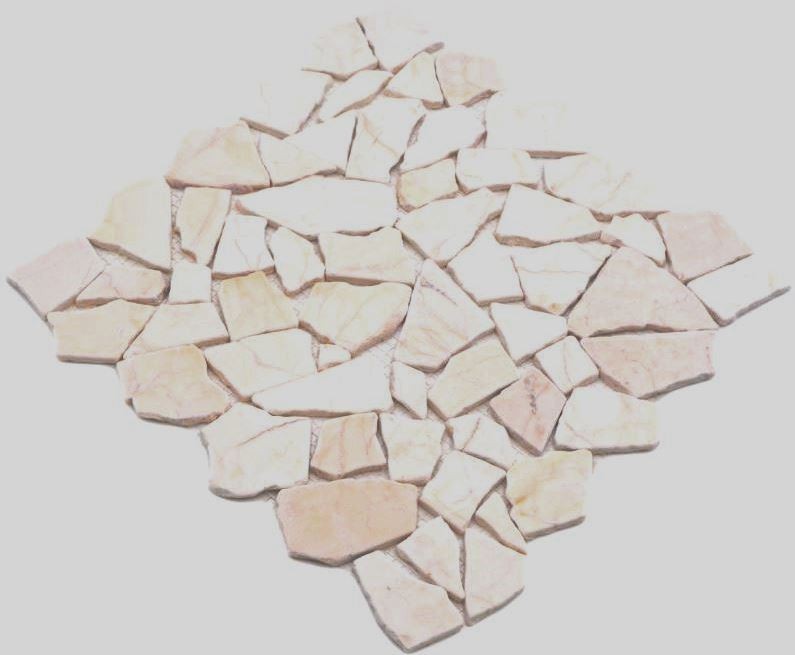 Mosaico de mármol de cantera de piedra natural poligonal de oro crema pulido estructura de azulejos backsplash revestimiento de paredes - MOS44-30-2807