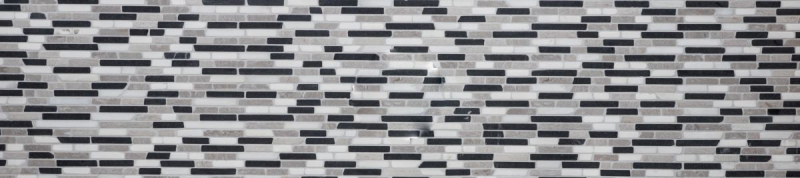 Muestra de mano mosaico azulejo mármol piedra natural beige gris negro Ladrillo Botticino Nero MOS40-0204_m