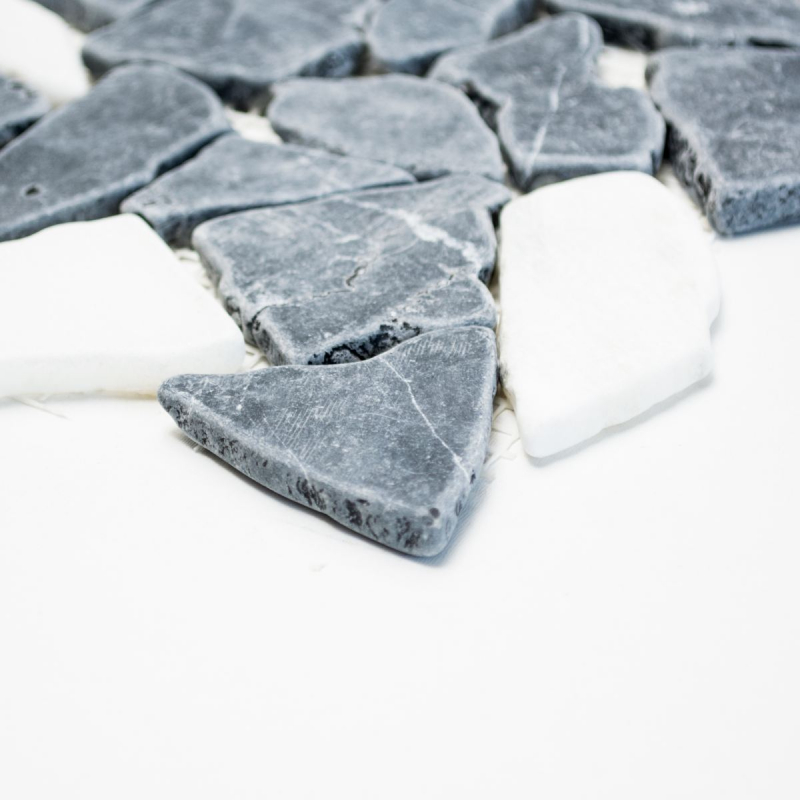 Muestra de mano mosaico azulejo mármol piedra natural blanco negro cantera Ciot Nero Bianco MOS44-0204_m