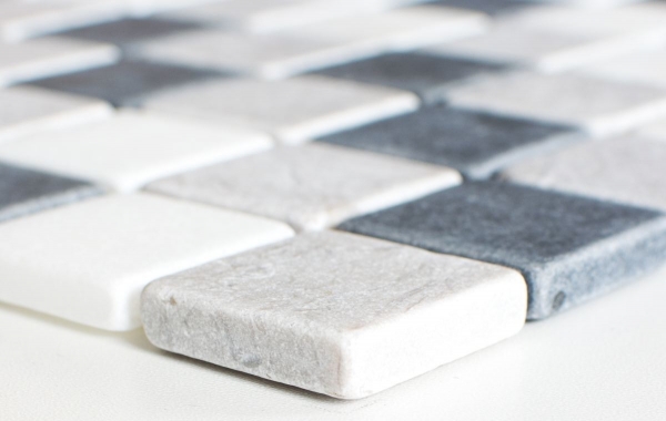 Muestra de mano mosaico mármol piedra natural beige gris negro mármol Botticino Nero MOS40-MOS32/1125_m