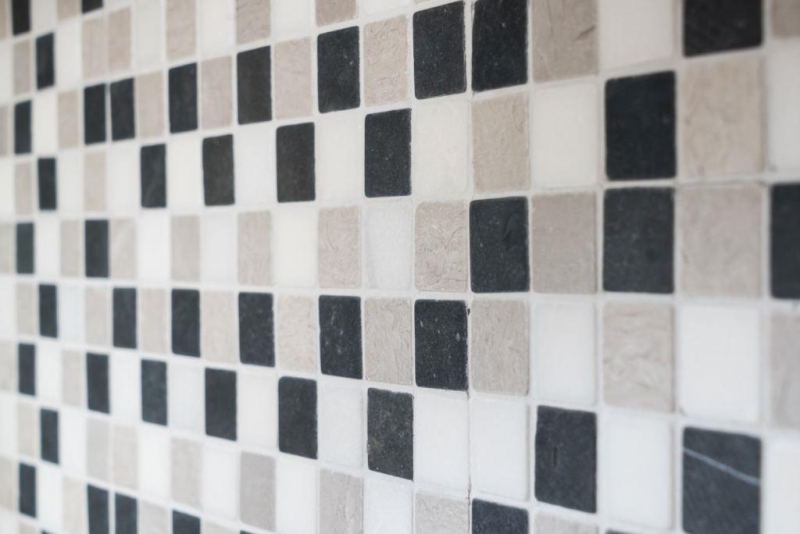 Mosaico de mármol piedra natural beige gris negro pared backsplash - MOS40-MOS32/1125
