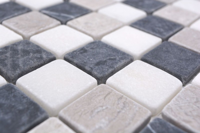 Mosaico de mármol piedra natural beige gris negro pared backsplash - MOS40-MOS32/1125