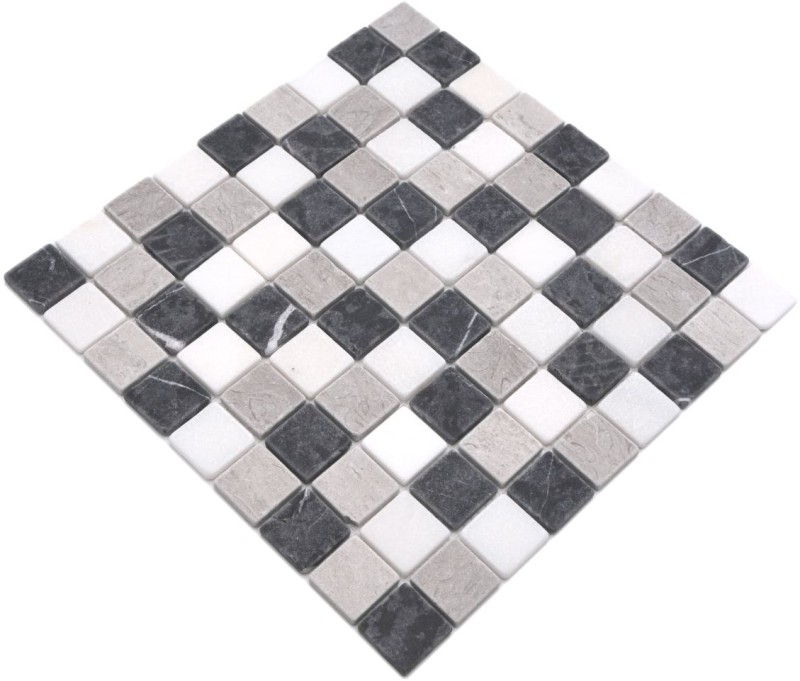Mosaico de mármol piedra natural beige gris negro pared backsplash - MOS40-MOS32/1125