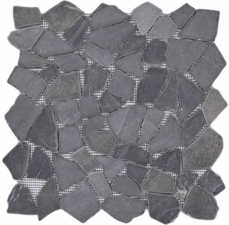 Mosaico de mármol de cantera de piedra natural gris antracita poligonal azulejo backsplash pared de la cocina cuarto de baño - MOS44-30-120