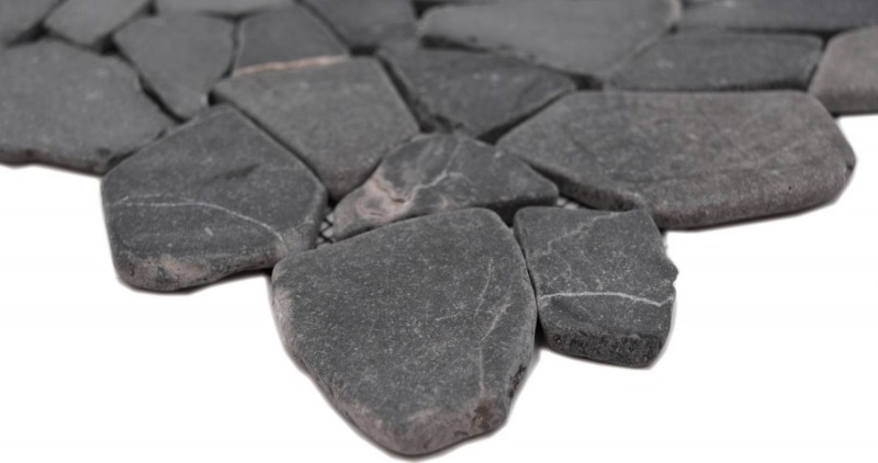 Mosaico de mármol de cantera de piedra natural gris antracita poligonal azulejo backsplash pared de la cocina cuarto de baño - MOS44-30-120