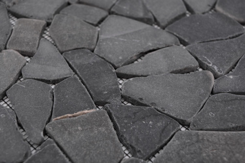 Mosaico de mármol de cantera de piedra natural gris antracita poligonal azulejo backsplash pared de la cocina cuarto de baño - MOS44-30-120