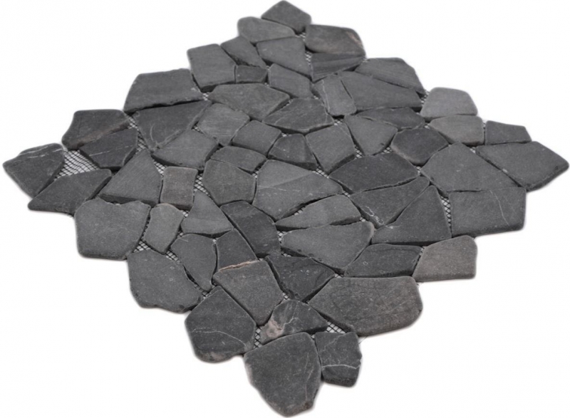 Mosaico de mármol de cantera de piedra natural gris antracita poligonal azulejo backsplash pared de la cocina cuarto de baño - MOS44-30-120