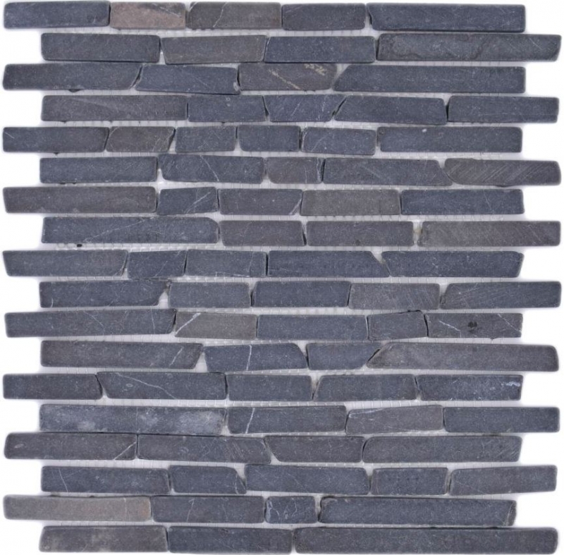 Mosaico de mármol de piedra natural gris antracita ladrillo compuesto salpicaduras de azulejos backsplash pared de la cocina - MOS40-0125