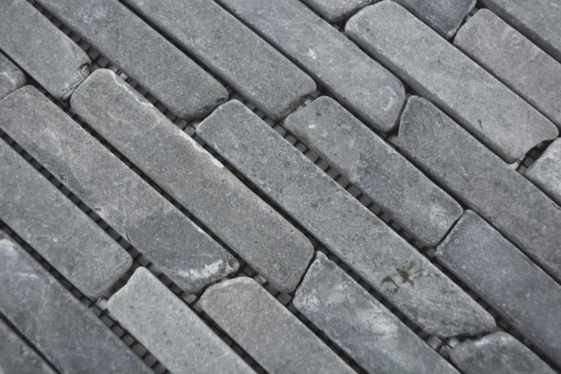 Mosaico de mármol de piedra natural gris antracita ladrillo compuesto salpicaduras de azulejos backsplash pared de la cocina - MOS40-0125