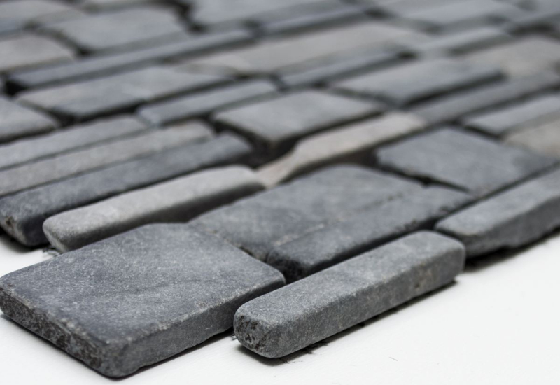 Muestra de mano mosaico azulejo mármol piedra natural ladrillo negro mosaico Neromarquina MOS40-0210_m