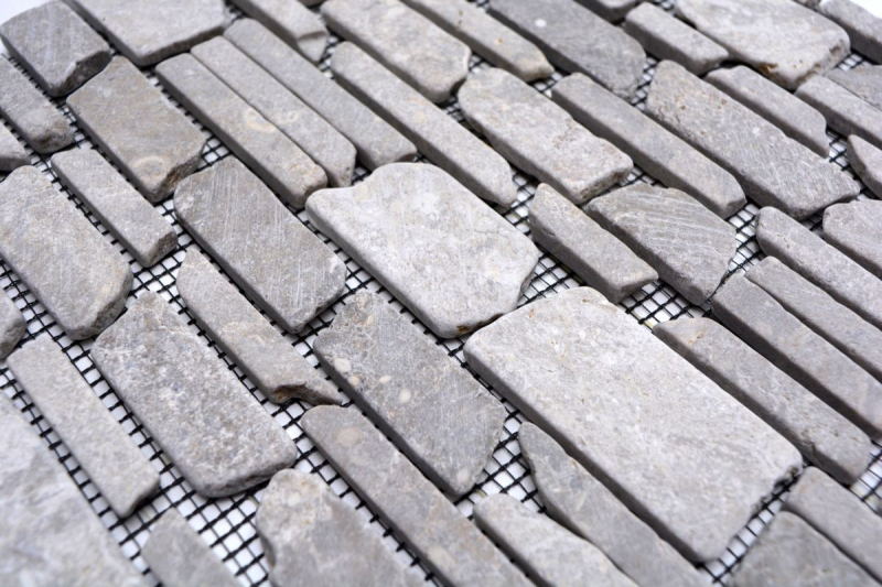 Muestra de mano mosaico azulejo mármol piedra natural gris ladrillo mosaico MOS40-0230_m