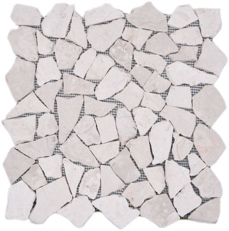 Mosaico de mármol de cantera de piedra natural de color beige claro marfil azulejo poligonal splashback paneles de pared - MOS44-30-100