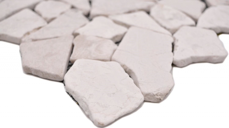 Mosaico de mármol de cantera de piedra natural de color beige claro marfil azulejo poligonal splashback paneles de pared - MOS44-30-100