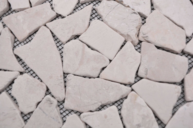 Mosaico de mármol de cantera de piedra natural de color beige claro marfil azulejo poligonal splashback paneles de pared - MOS44-30-100