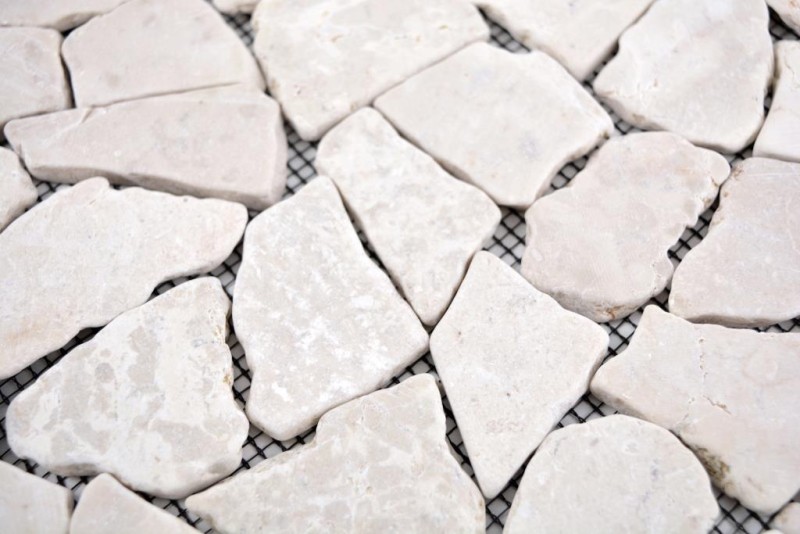 Mosaico de mármol de cantera de piedra natural de color beige claro marfil azulejo poligonal splashback paneles de pared - MOS44-30-100