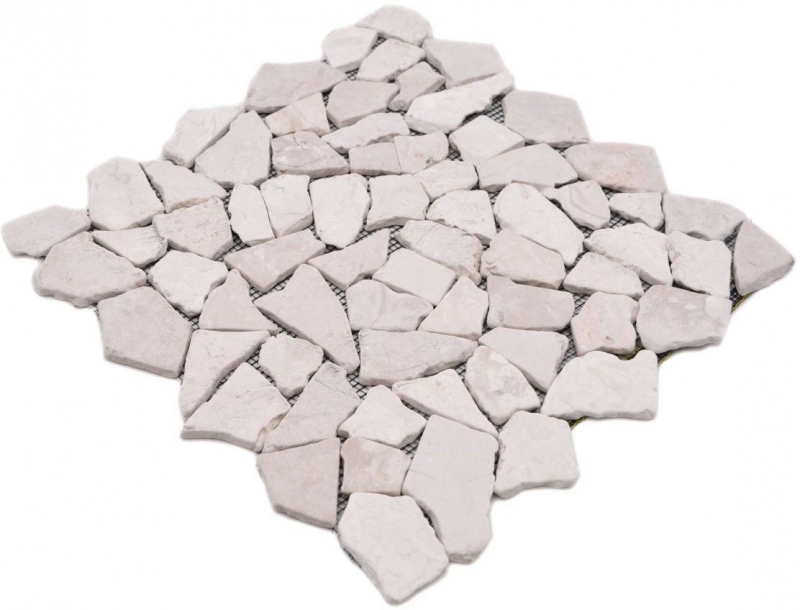 Mosaico de mármol de cantera de piedra natural de color beige claro marfil azulejo poligonal splashback paneles de pared - MOS44-30-100