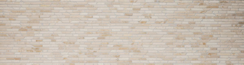 Muestra de mano mosaico azulejo mármol piedra natural beige claro Ladrillo Biancone MOS40-0105_m