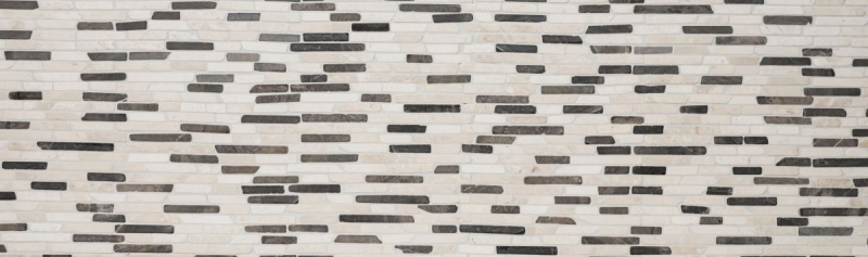 Muestra de mano mosaico azulejo mármol piedra natural beige negro Ladrillo BianconeJava MOS40-0115_m