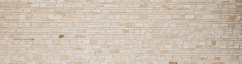 Muestra de mano mosaico azulejo mármol piedra natural beige claro ladrillo mosaico Biancone MOS40-0200_m