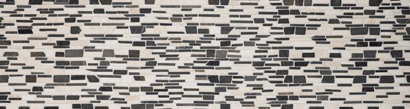 Muestra de mano mosaico azulejo mármol piedra natural beige negro ladrillo mosaico BianconeJava MOS40-0205_m