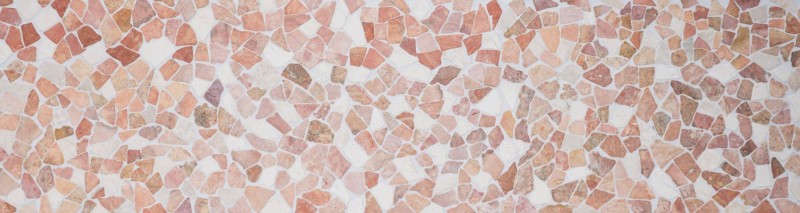 Mosaico de mármol de cantera de piedra natural de color beige rojo poligonal Rosso Crema azulejo backsplash pared de la cocina paneles - MOS44-30-130
