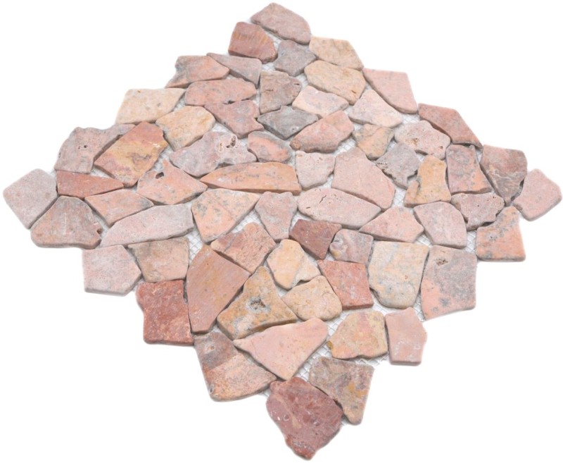 Mosaico de mármol de cantera de piedra natural rojo poligonal Rossoverona salpicaduras azulejo backsplash azulejo de la cocina cuarto de baño - MOS44-30-140