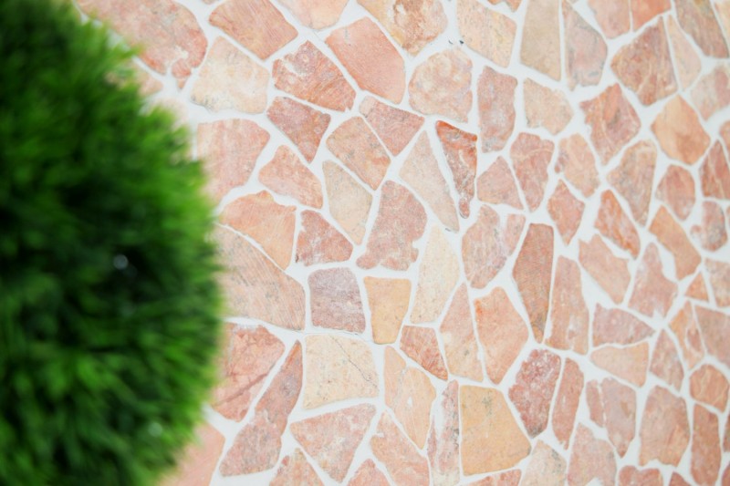 Mosaico de mármol de cantera de piedra natural rojo poligonal Rossoverona salpicaduras azulejo backsplash azulejo de la cocina cuarto de baño - MOS44-30-140