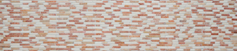 Muestra de mano mosaico azulejo mármol piedra natural beige rojo Ladrillo RossoCream MOS40-0135_m