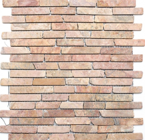 Muestra de mano mosaico azulejo mármol piedra natural rojo Ladrillo Rossoverona MOS40-0145_m