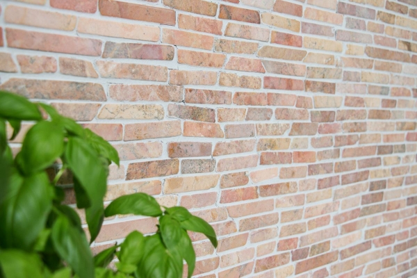 Muestra de mano mosaico azulejo mármol piedra natural rojo Ladrillo Rossoverona MOS40-0145_m
