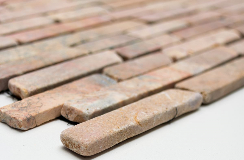 Muestra de mano mosaico azulejo mármol piedra natural rojo Ladrillo Rossoverona MOS40-0145_m