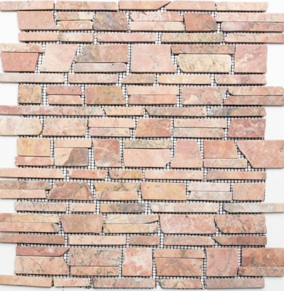 Muestra de mano mosaico azulejo mármol piedra natural ladrillo rojo mosaico Rossoverona MOS40-0220_m
