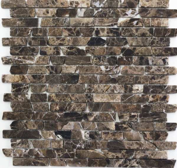 Muestra de mano mosaico azulejo mármol piedra natural beige Ladrillo Castanao MOS40-0185_m