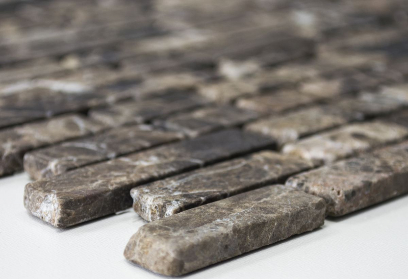 Muestra de mano mosaico azulejo mármol piedra natural beige Ladrillo Castanao MOS40-0185_m