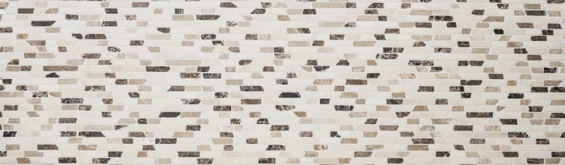 Mosaico Mármol Piedra Natural beige marrón crema Ladrillo Castanao Compuesto Palillos Backsplash Pared Cocina - MOS40-0195